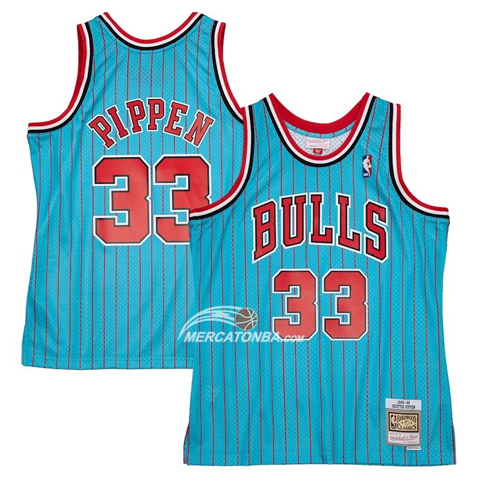 Maglia Chicago Bulls Scottie Pippen Mitchell & Ness 1995-96 Blu